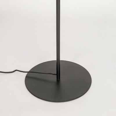 Fanny Linear Black Floor Lamp with Suede Shade - Blue
