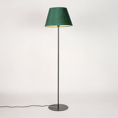 Fanny Linear Black Floor Lamp with Suede Shade - Green