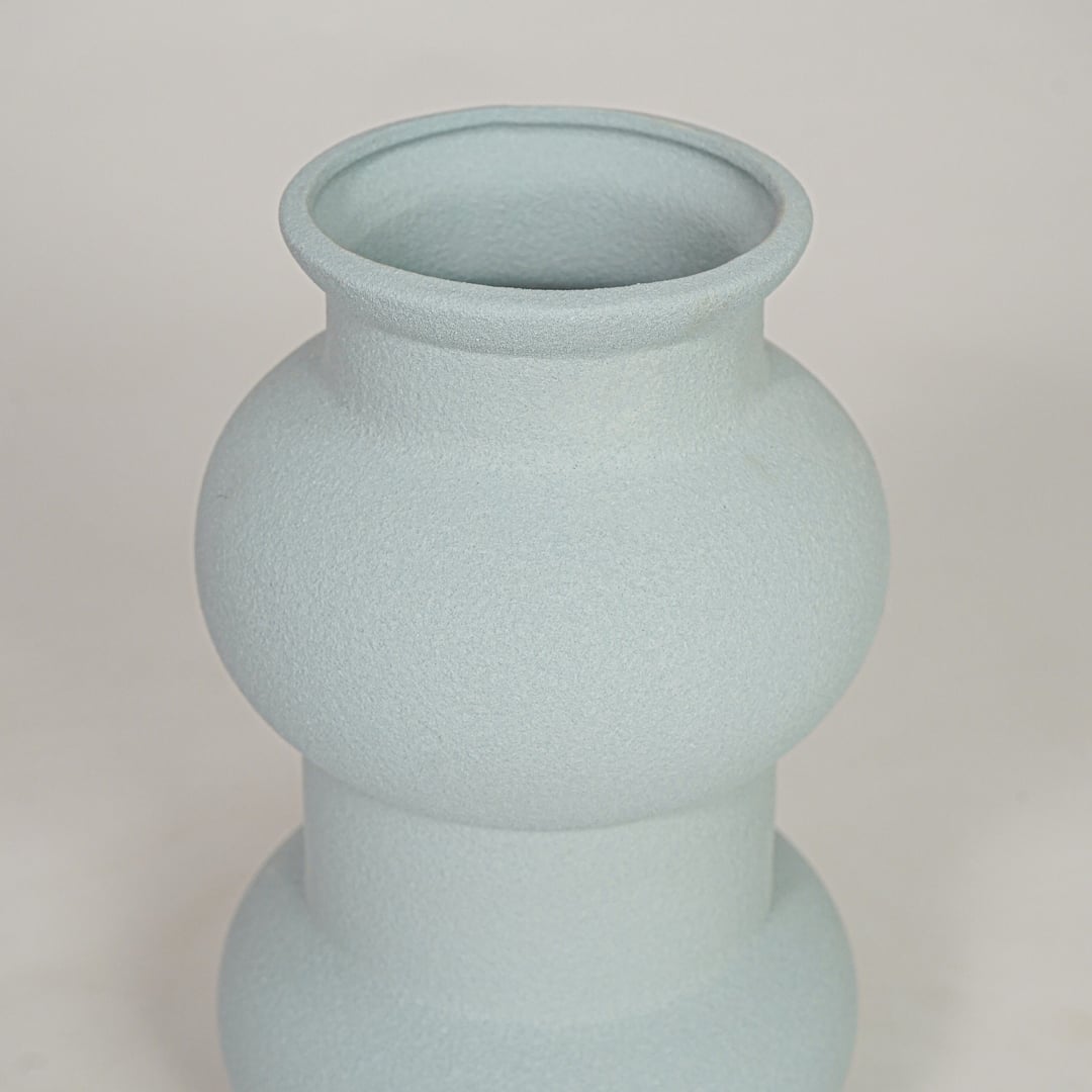 flagon ceramic vase blue closeup