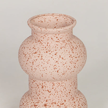 flagon ceramic vase pink closeup