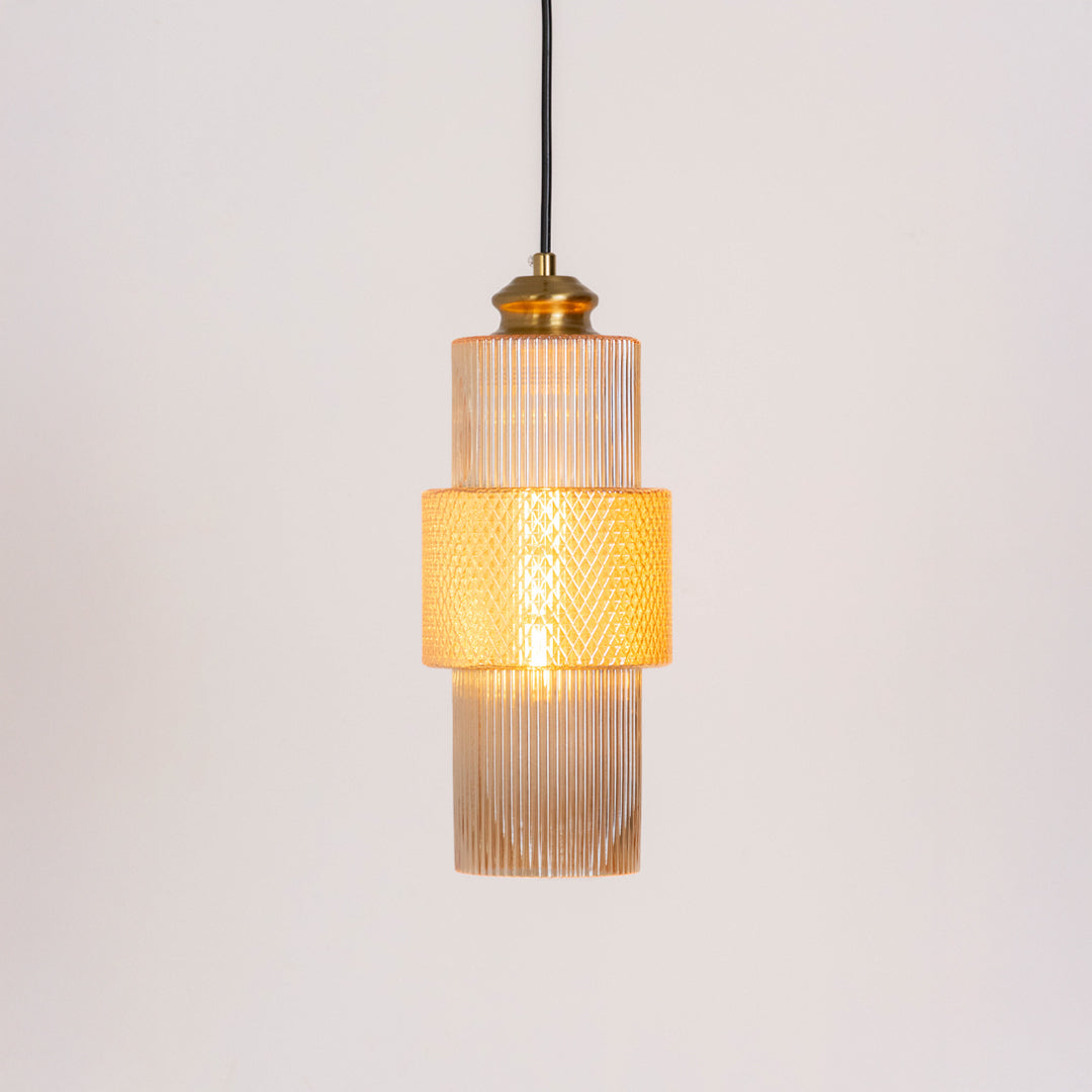 Florentine Wave Glass Pendant Lamp - Amber