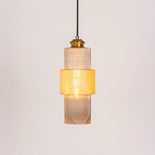 Florentine Wave Glass Pendant Lamp - Amber
