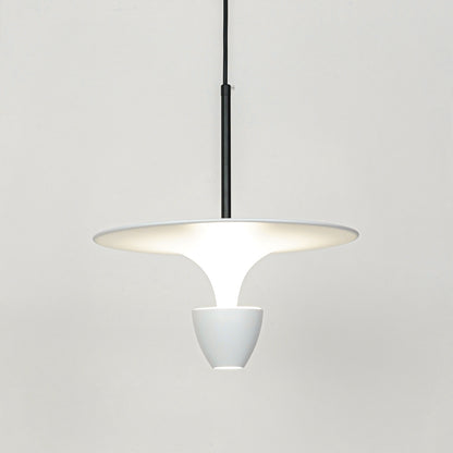 Flying Saucer Pendant Light - White