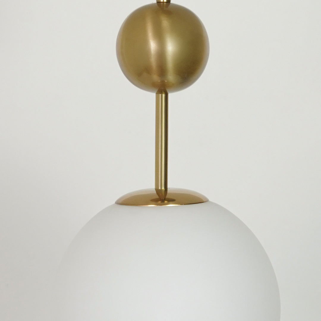 Frosted Glass Globe Gold Metal Pendant Light