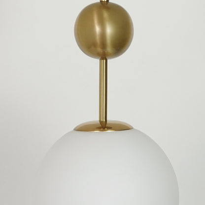 Frosted Glass Globe Gold Metal Pendant Light