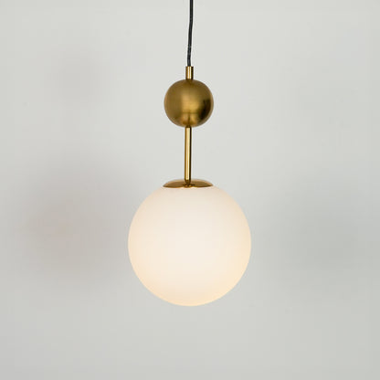 Frosted Glass Globe Gold Metal Pendant Light