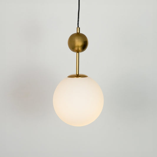 Frosted Glass Globe Gold Metal Pendant Light