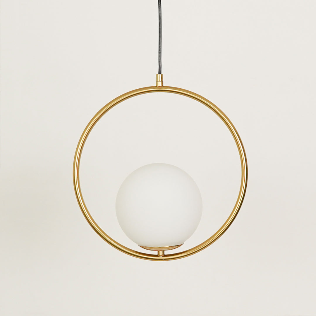 Frosted Glass Pendant Light - Gold