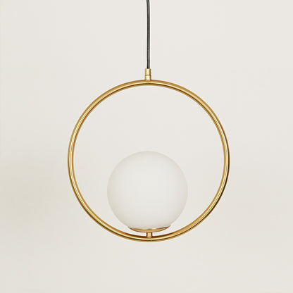 Frosted Glass Pendant Light - Gold