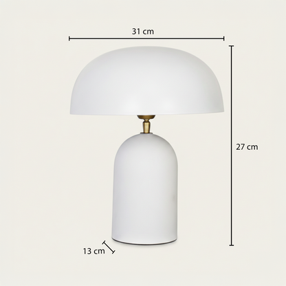 Table lamp dimensions image showing 31 cm shade width 27 cm total height and 13 cm base width for accurate sizing in bedside and living spaces.