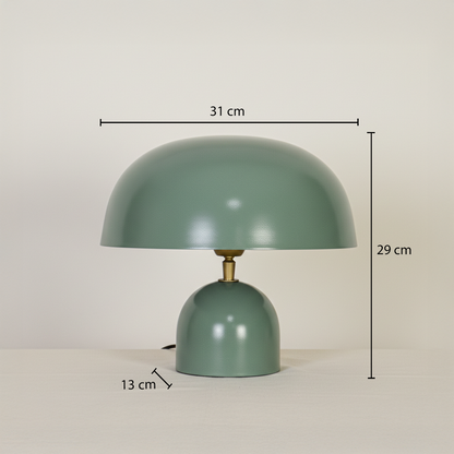 Dimensions image shows lamp width 31 cm total height 29 cm and base width 13 cm clearly displayed for accurate sizing and tabletop placement.