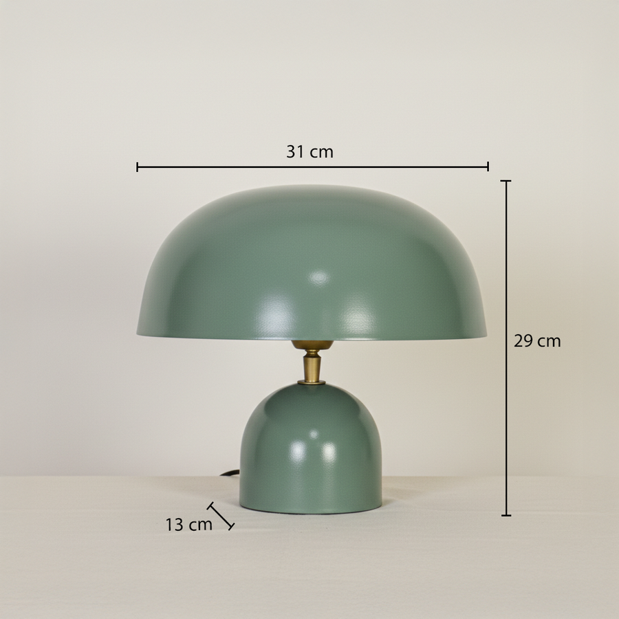 Dimensions image shows lamp width 31 cm total height 29 cm and base width 13 cm clearly displayed for accurate sizing and tabletop placement.