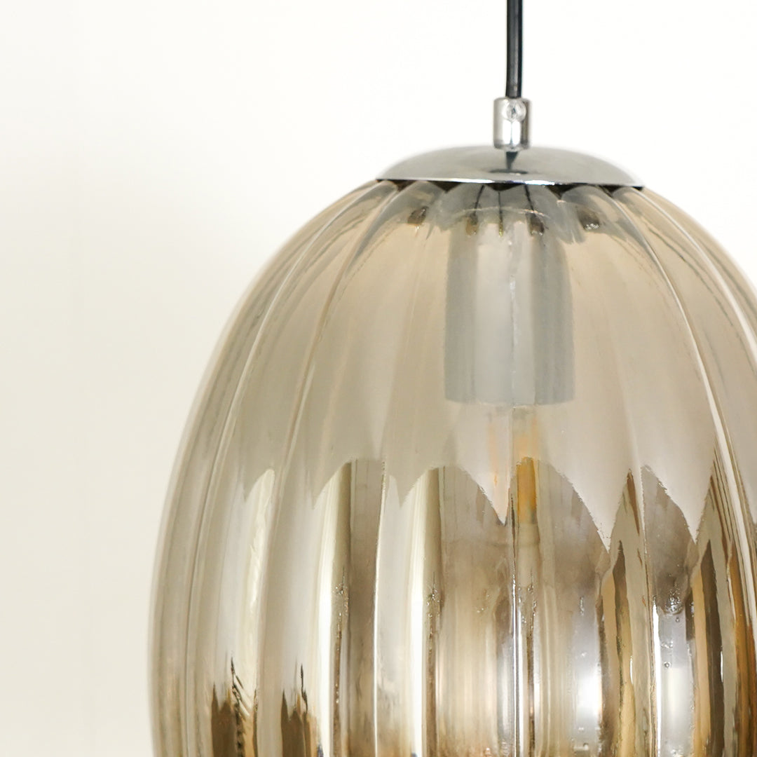 Glass Pendant Light - Oval & Black