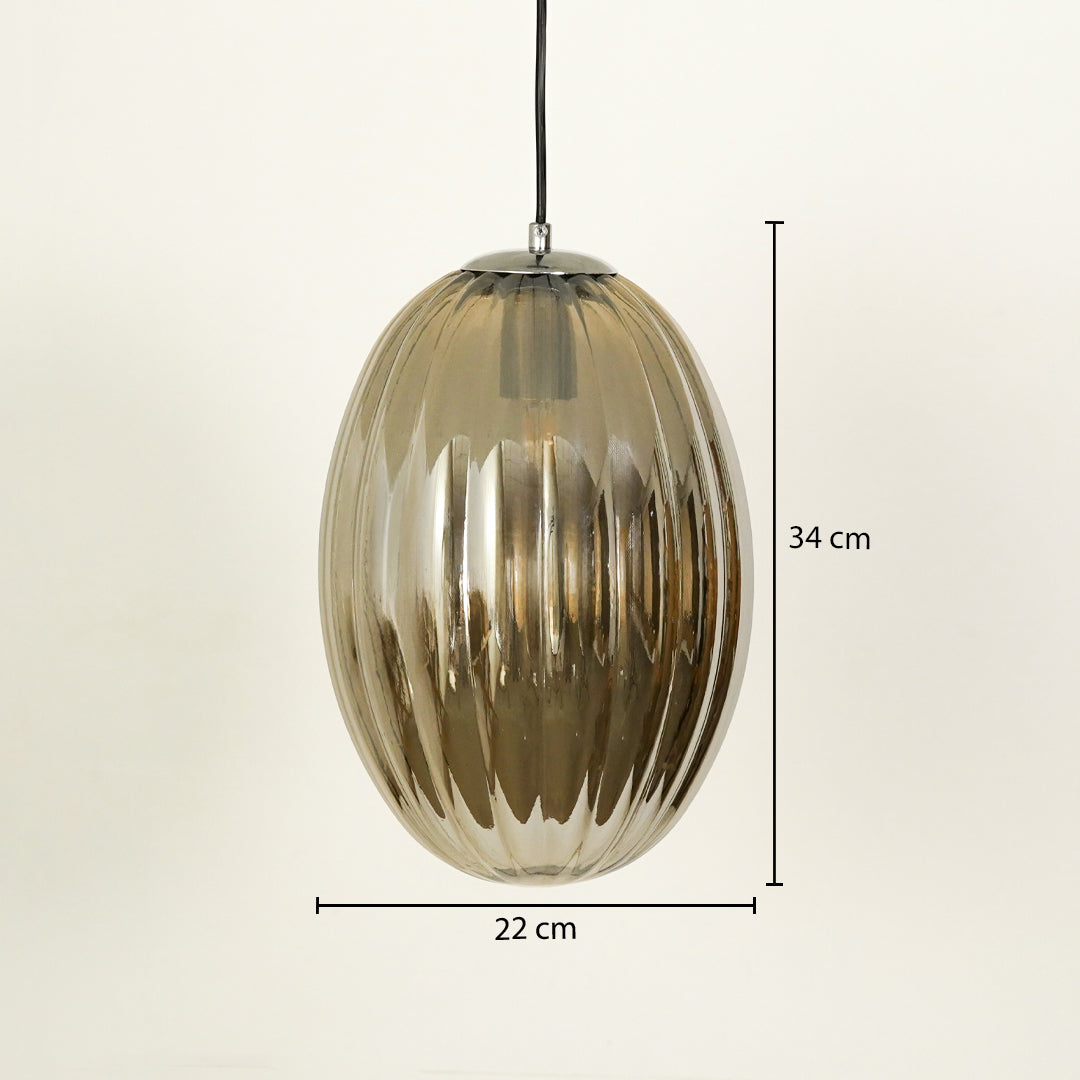 Glass Pendant Light - Oval & Black