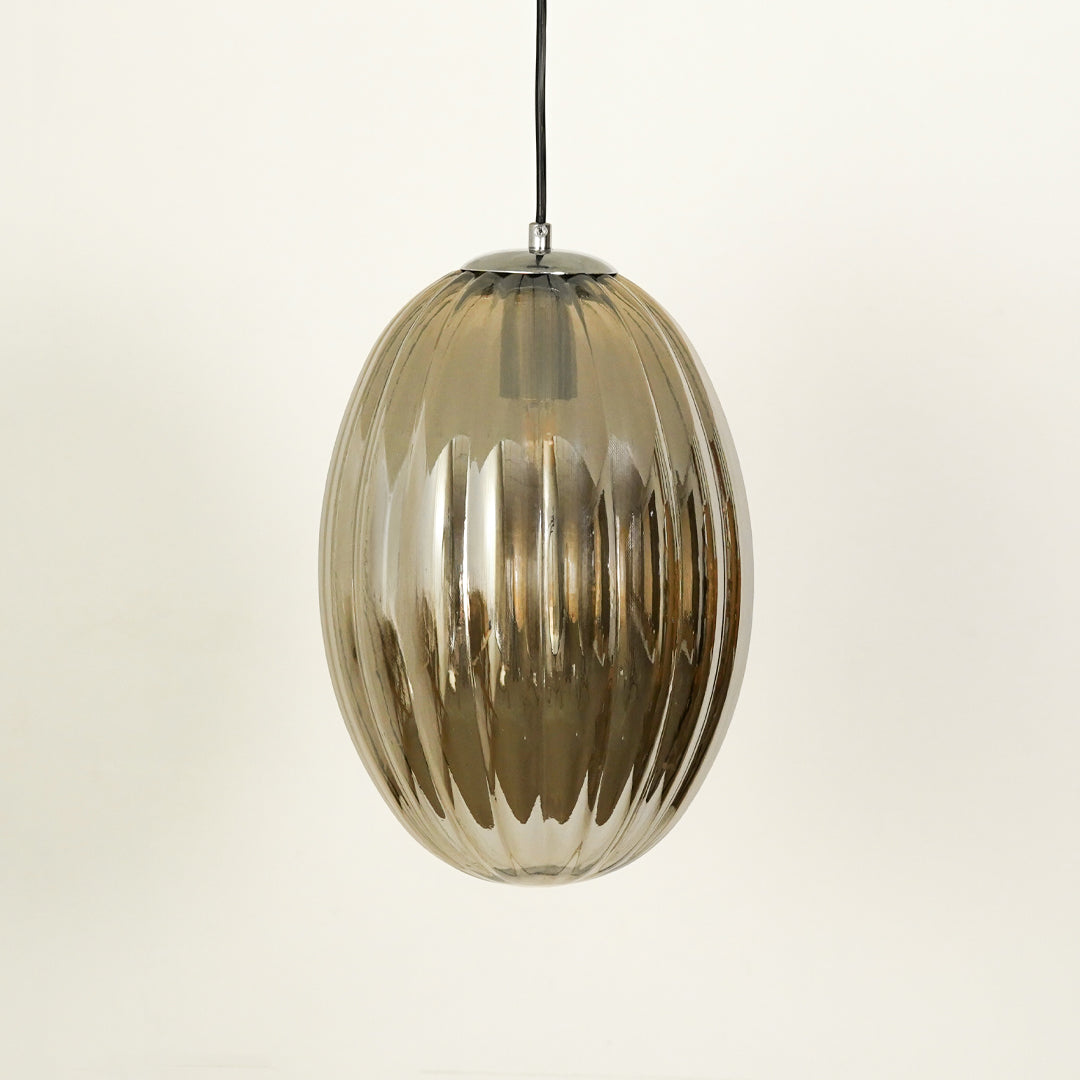 Glass Pendant Light - Oval & Black