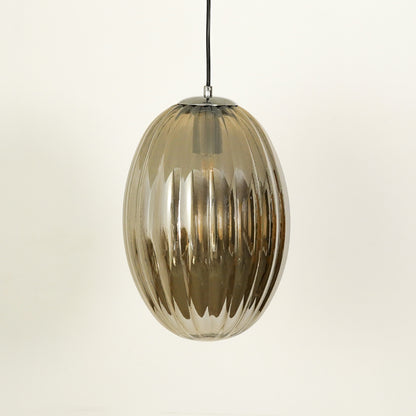 Glass Pendant Light - Oval & Black
