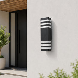 Glass Up & Down Wall Light - Black