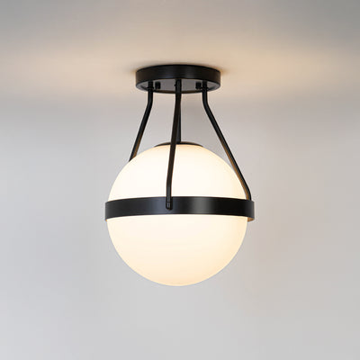Globo Semi Flush Ceiling Light - Black