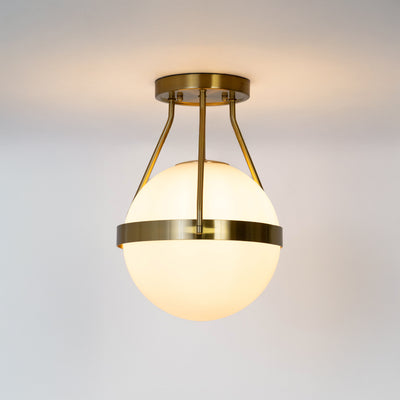 Globo Semi Flush Ceiling Light - Gold