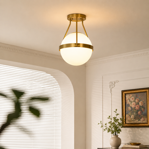 Globo Semi Flush Ceiling Light - Gold
