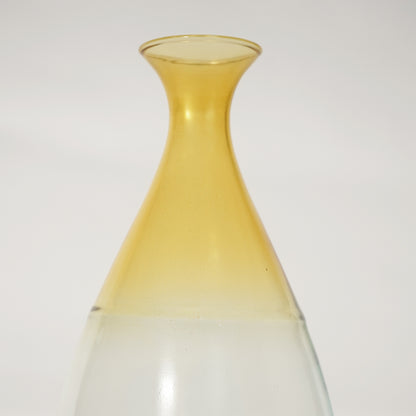 Closeup image of goccia glass vase for elegant tabletop decor styling and modern living room interior home room design.