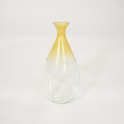 White background image of goccia glass vase for elegant tabletop decor styling and modern living room interior decoration.
