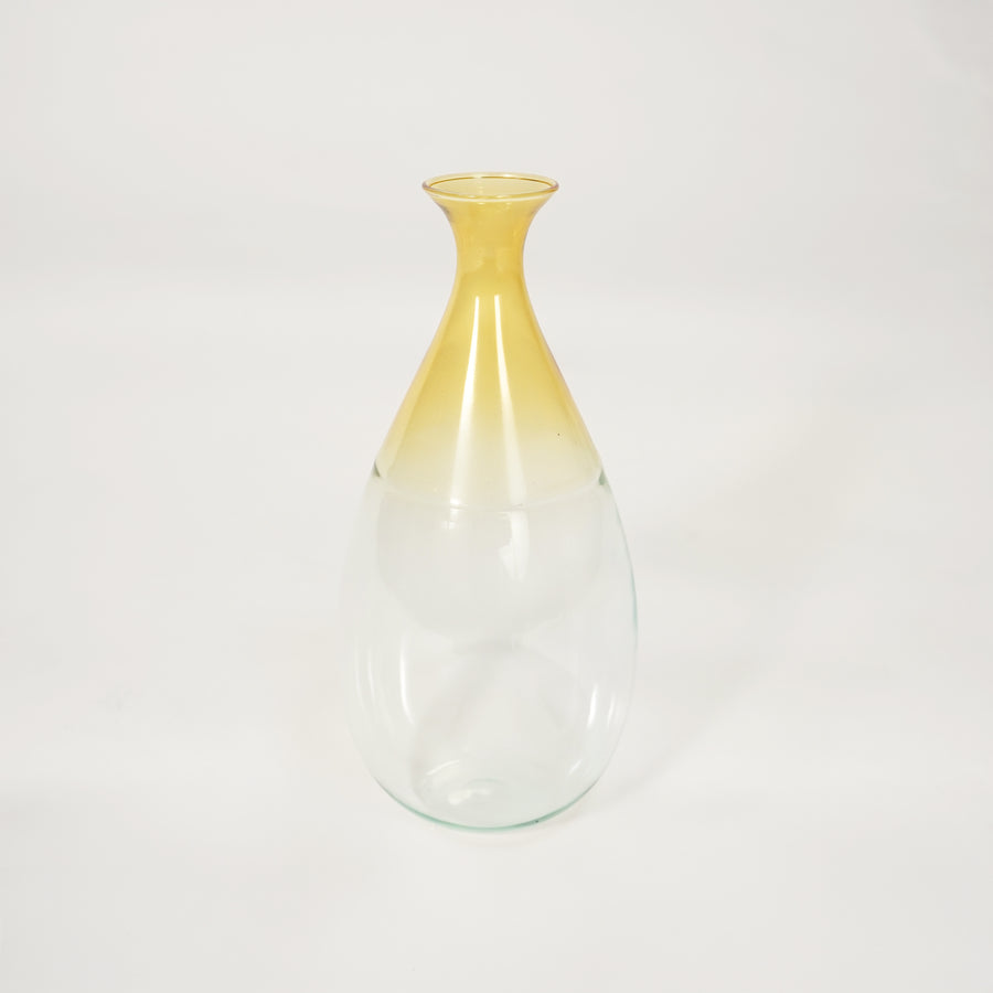White background image of goccia glass vase for elegant tabletop decor styling and modern living room interior decoration.