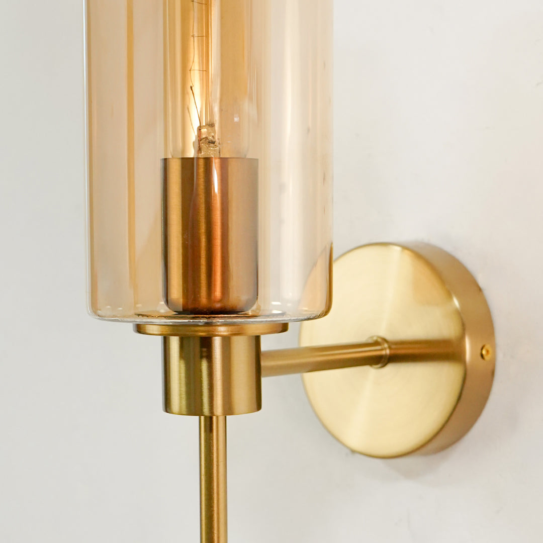 Golden Essence Modern Metal & Glass Wall Sconce