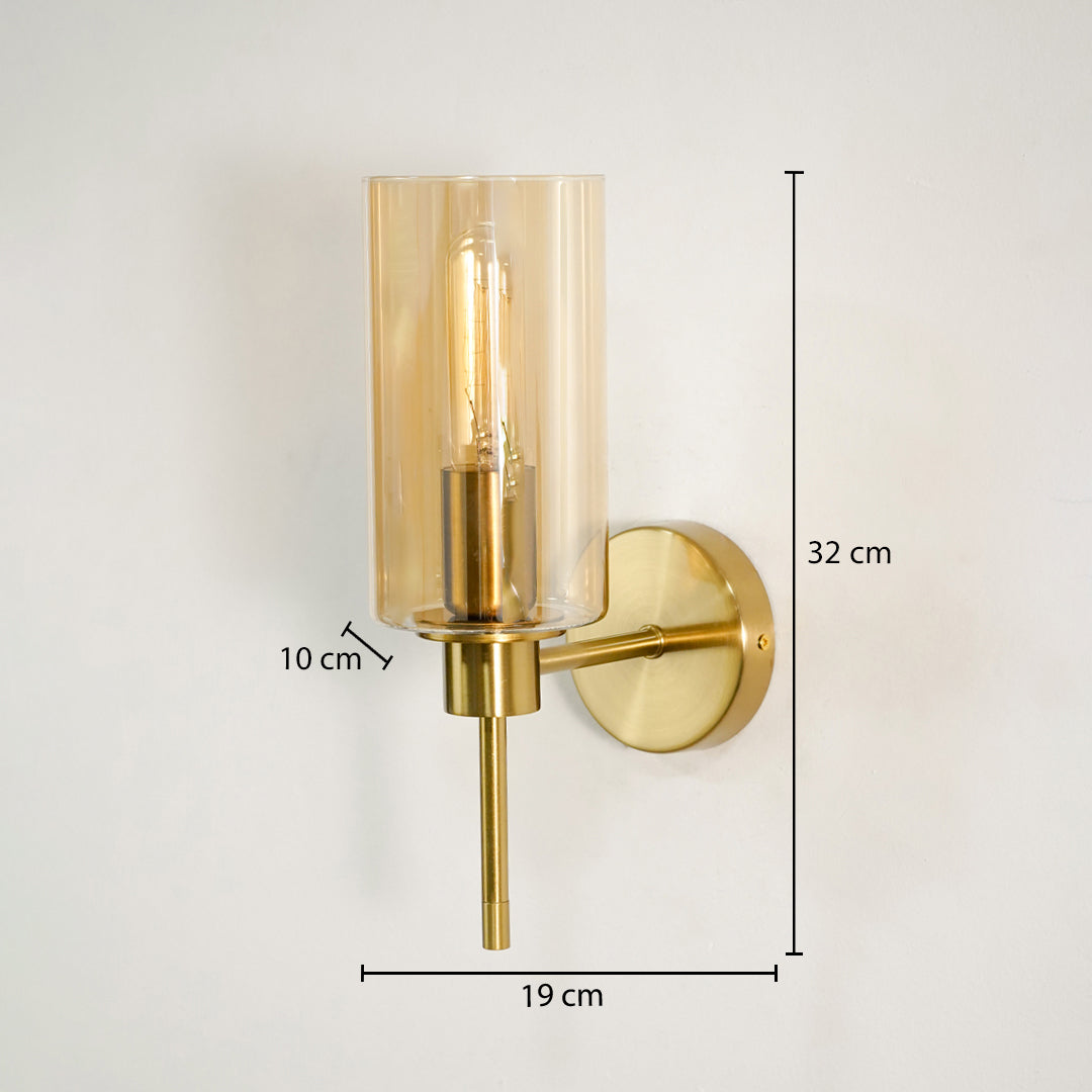 Golden Essence Modern Metal & Glass Wall Sconce