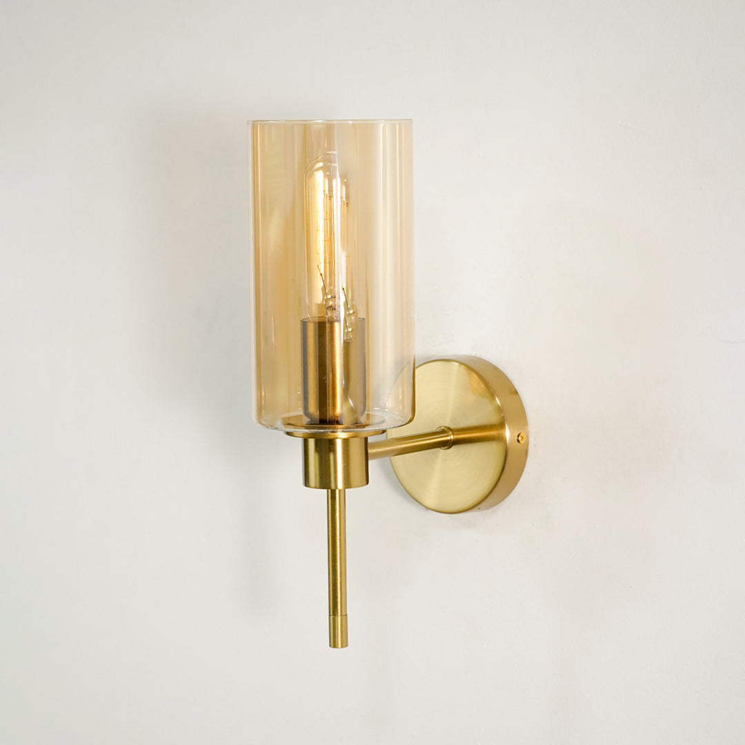 Golden Essence Modern Metal & Glass Wall Sconce