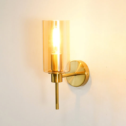 Golden Essence Modern Metal & Glass Wall Sconce