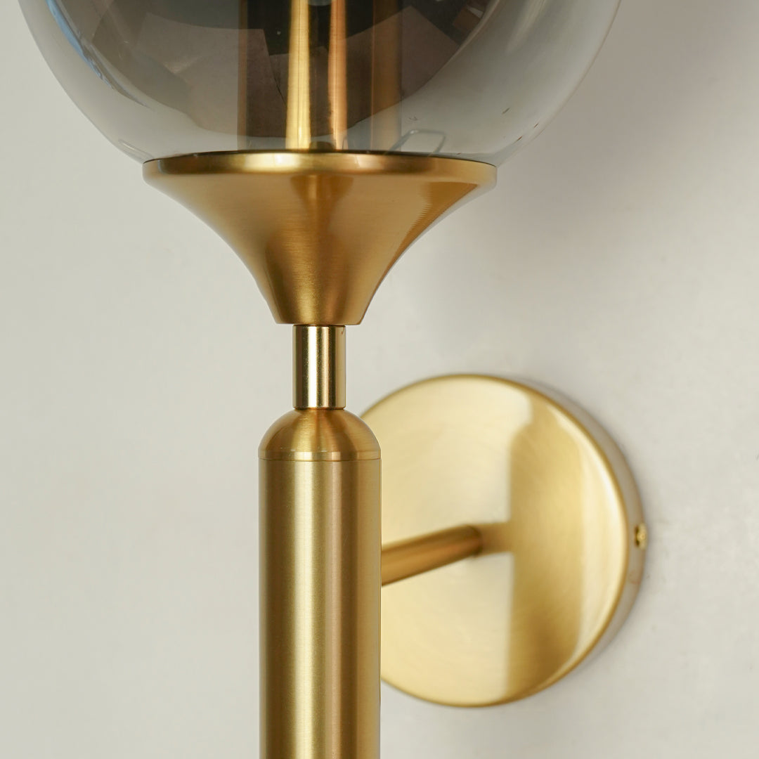 Smoky Grey Round Glass Wall Sconce