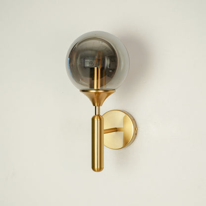 Smoky Grey Round Glass Wall Sconce