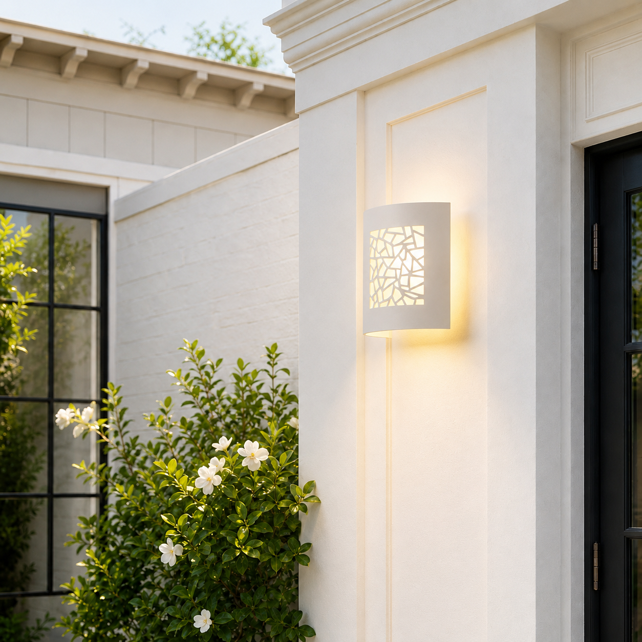 Halo Cutout Outdoor Wall Light - White