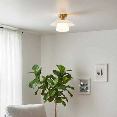 Halo Glass Semi-Flush Mount Ceiling Light