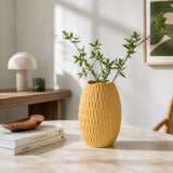 Hand-Carved Textured Ceramic Vase