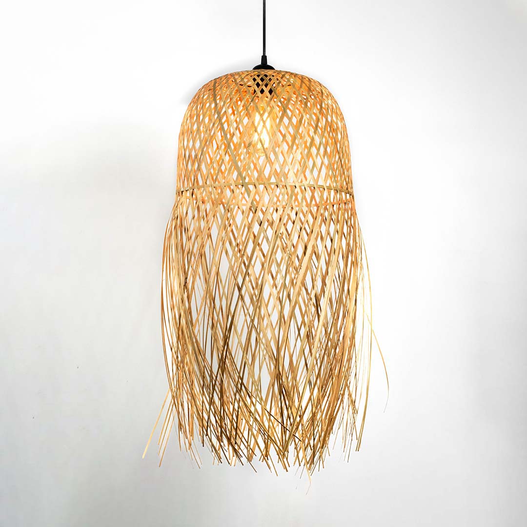 Handcrafted Woven Bamboo Strips Hanging Lamp