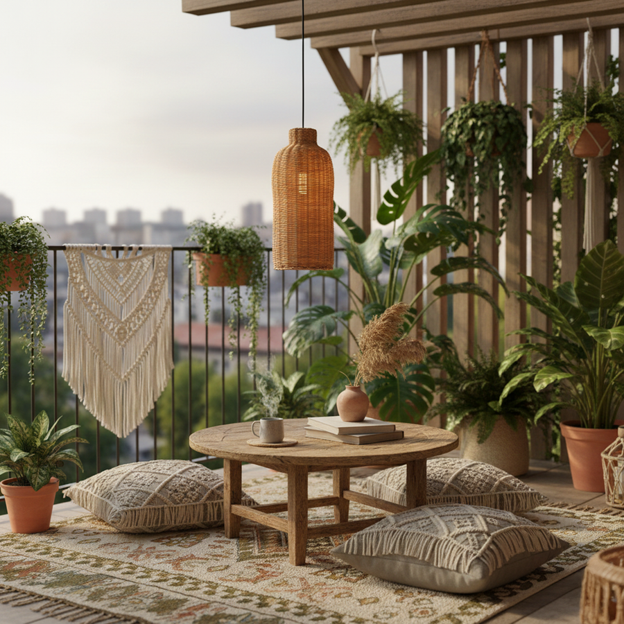 hollow core bamboo pendant lamp main lifestyle