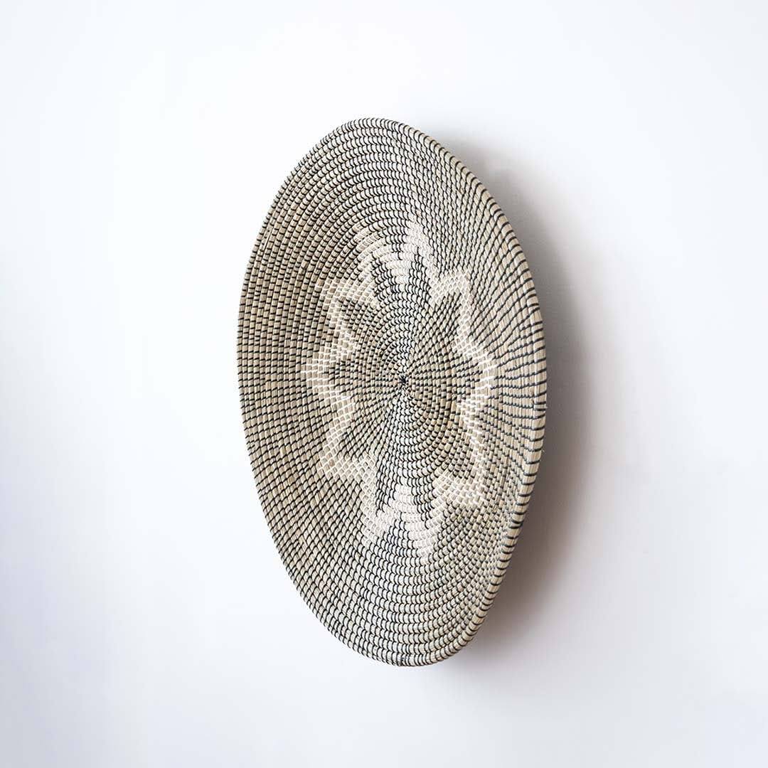 Neja Handwoven Sabai Grass Hanging Wall Basket Black - Large