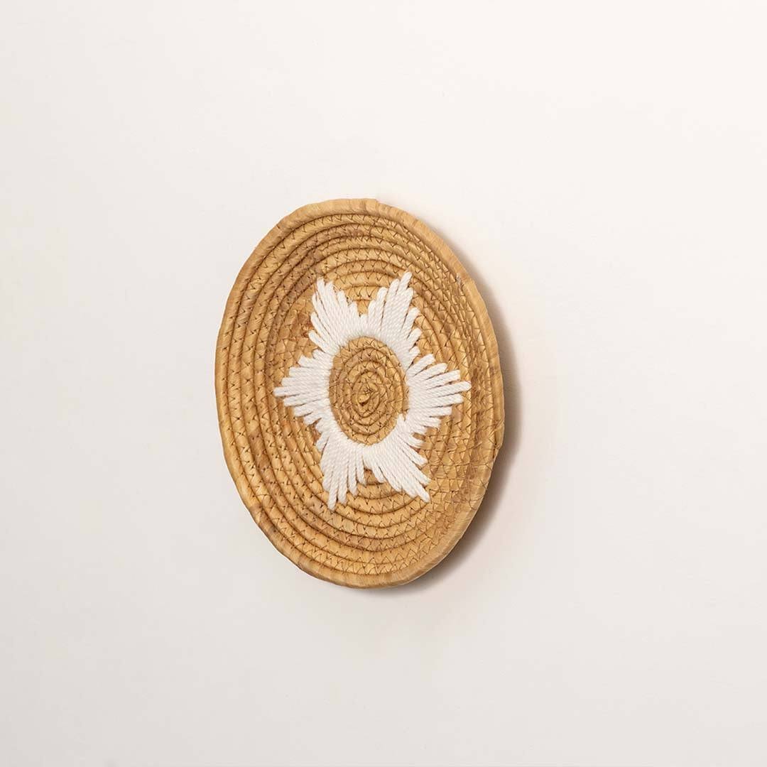 Natural & White Handwoven Wall Decor Basket