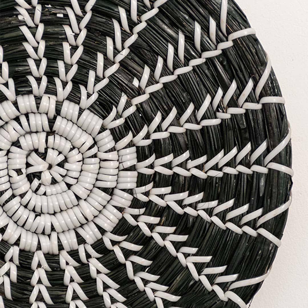 Black Peony Handwoven Wall Basket
