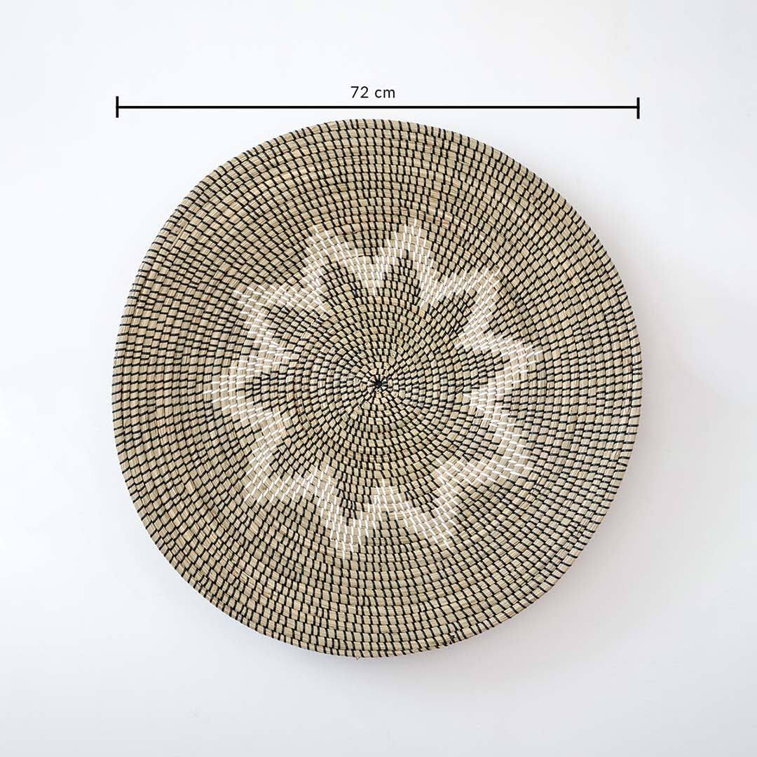 Neja Handwoven Sabai Grass Hanging Wall Basket Black - Large