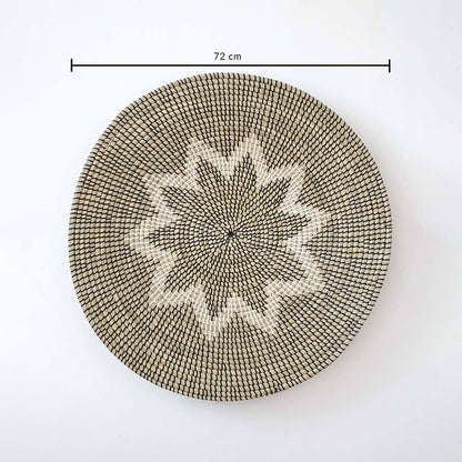 Neja Handwoven Sabai Grass Hanging Wall Basket Black - Large