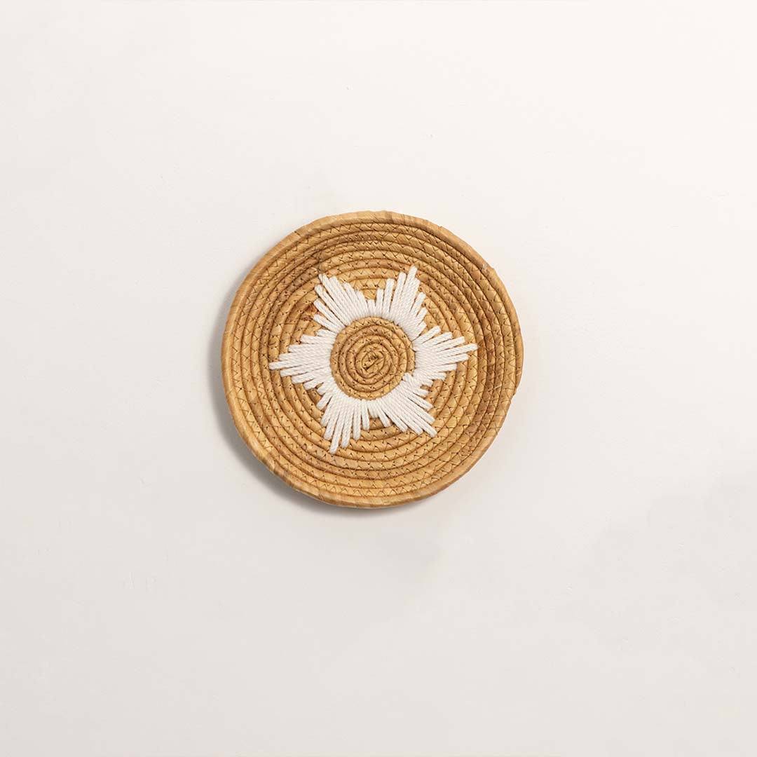 Natural & White Handwoven Wall Decor Basket