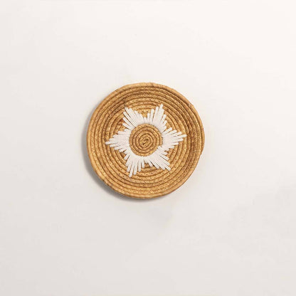 Natural & White Handwoven Wall Decor Basket