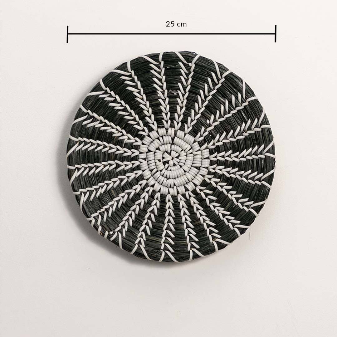 Black Peony Handwoven Wall Basket