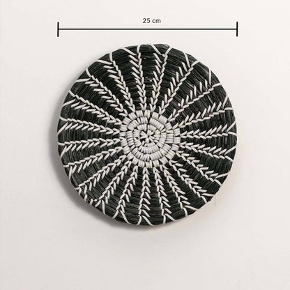 Black Peony Handwoven Wall Basket