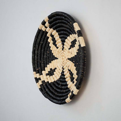 The Chifa Handwoven Sabai Grass Hanging Wall Basket - Black