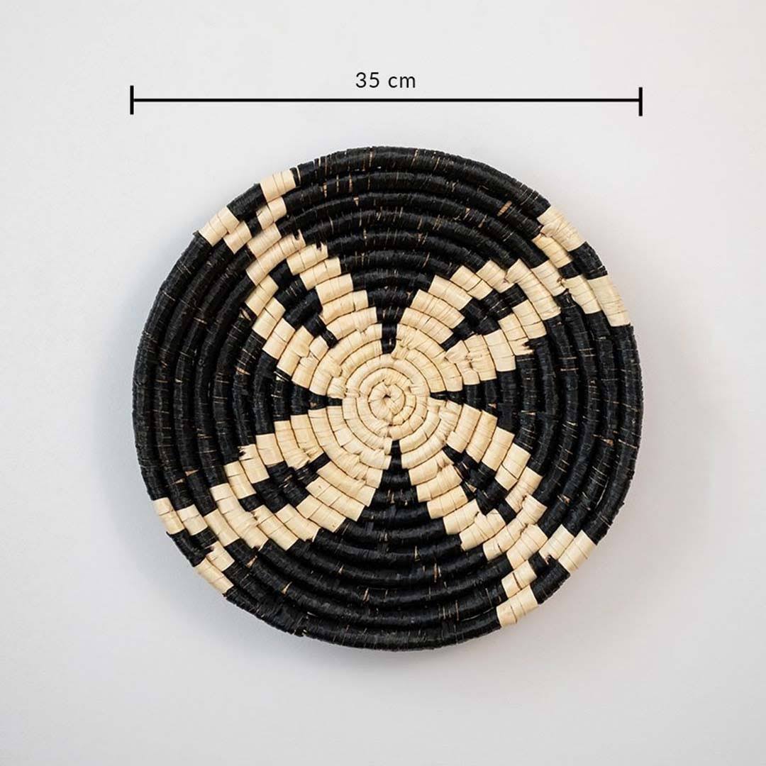 The Chifa Handwoven Sabai Grass Hanging Wall Basket - Black