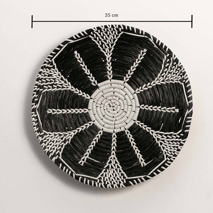 Floral Black-White Decorative Wall Basket